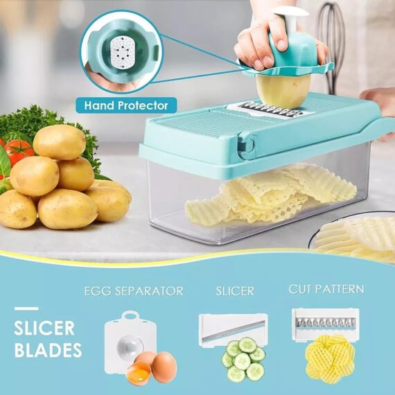 Mandolin Slicer, Vegetable Chopper, Onion Chopper and Multipurpose Slicer and Cutter, Device with Adjustable Vegetable Cutter