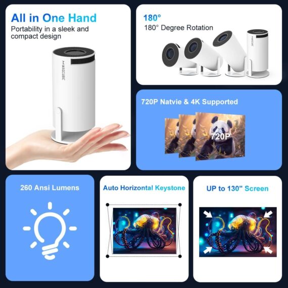 HY300 Pro Mini Smart Projector